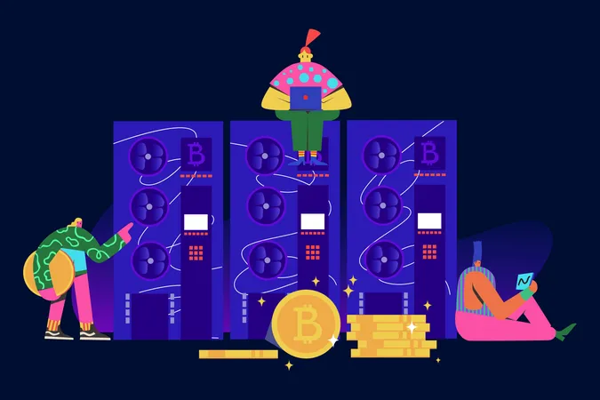 Cryptocurrency Server Management  Illustration