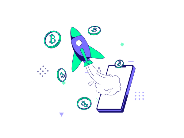 Cryptocurrency startup  Illustration
