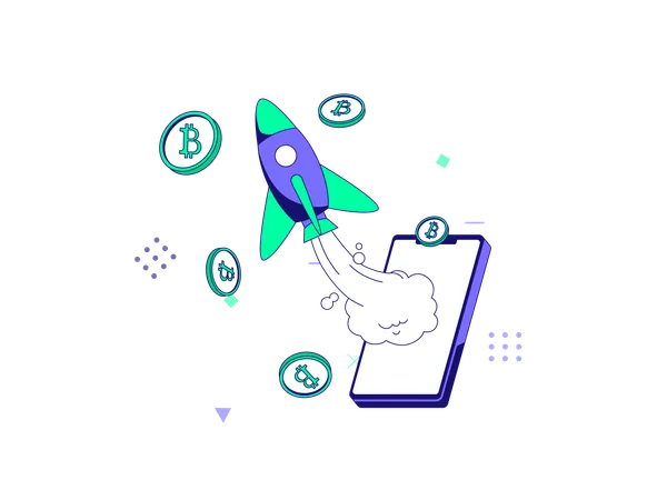 Cryptocurrency startup  イラスト