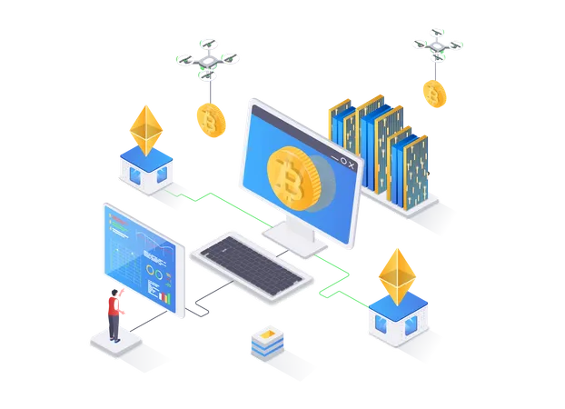 Cryptocurrency technology Illustration
