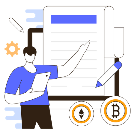 Cryptocurrency terms and conditions Illustration