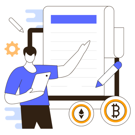 Cryptocurrency terms and conditions  Illustration