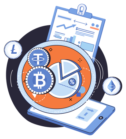 Cryptocurrency trading analysis  Illustration