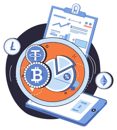 Cryptocurrency trading analysis  Illustration