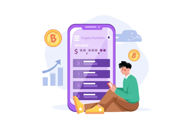 Cryptocurrency Trading app  Illustration