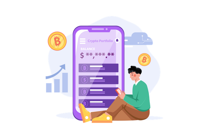 Cryptocurrency Trading app  Illustration