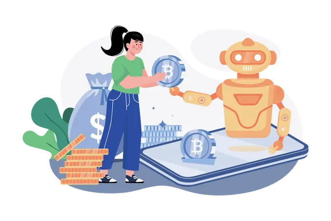 Cryptocurrency Trading Bot Illustration