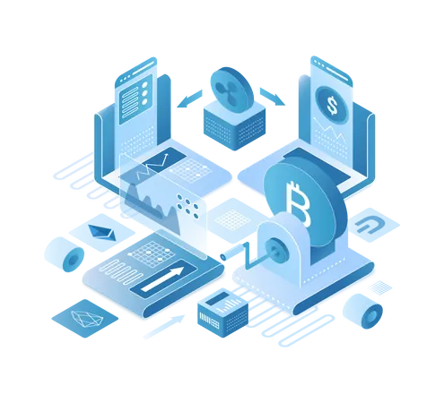 Cryptocurrency Trading desk  Illustration