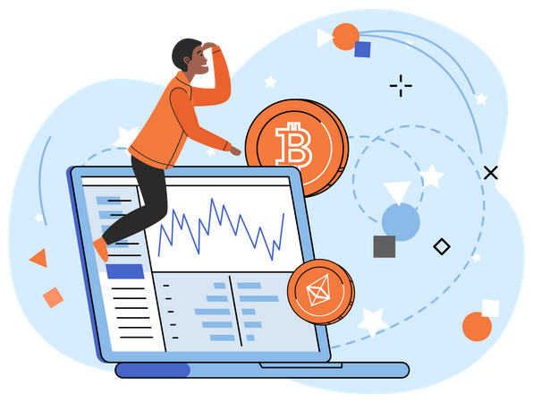 Cryptocurrency Trading platform Illustration