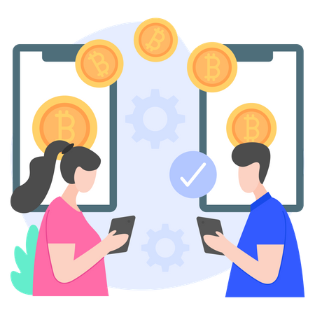 Cryptocurrency Transaction  Illustration