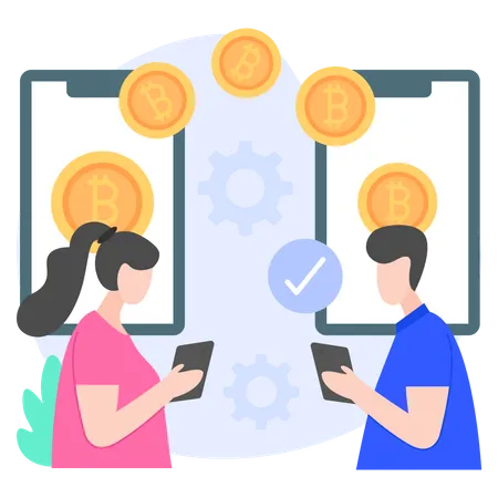 Cryptocurrency Transaction  Illustration