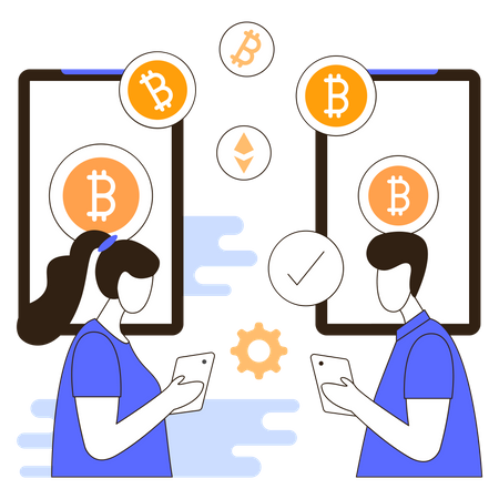 Cryptocurrency transaction  Illustration