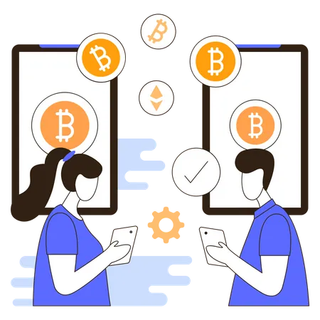 Cryptocurrency transaction  Illustration