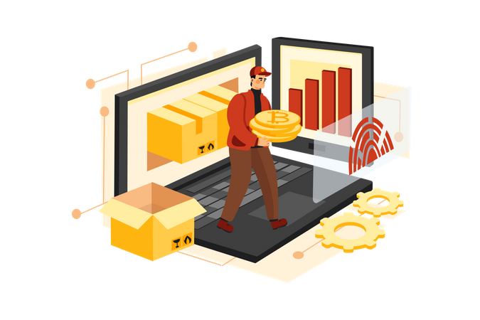 Cryptocurrency Transaction  Illustration