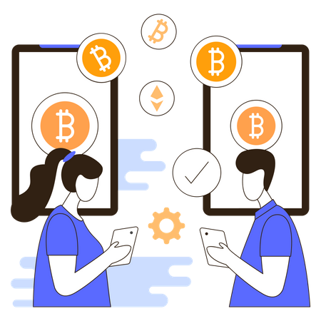 Cryptocurrency transaction  Illustration