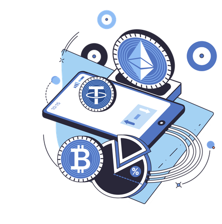 Cryptocurrency transactions  Illustration