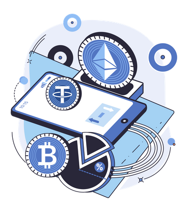 Cryptocurrency transactions  Illustration