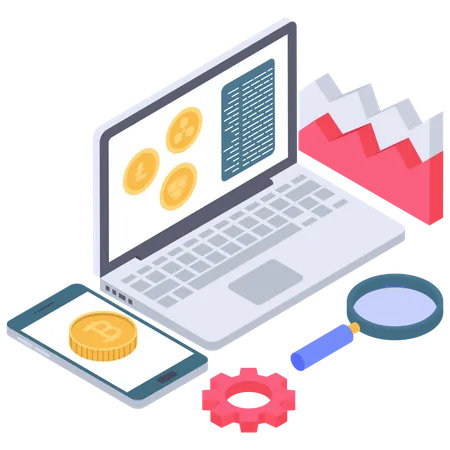 Cryptocurrency treading analysis  Illustration