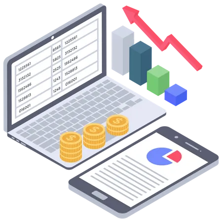 Cryptocurrency treading analysis  Illustration