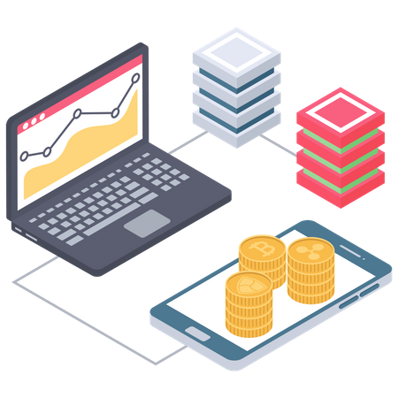 Cryptocurrency value analytics  Illustration