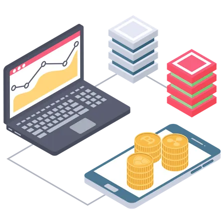 Cryptocurrency value analytics  Illustration