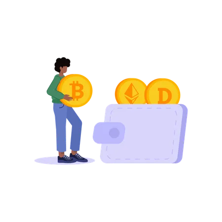 Cryptocurrency Without Face Character Illustration You Can Use It For Websites And For Different Mobile Application Illustration