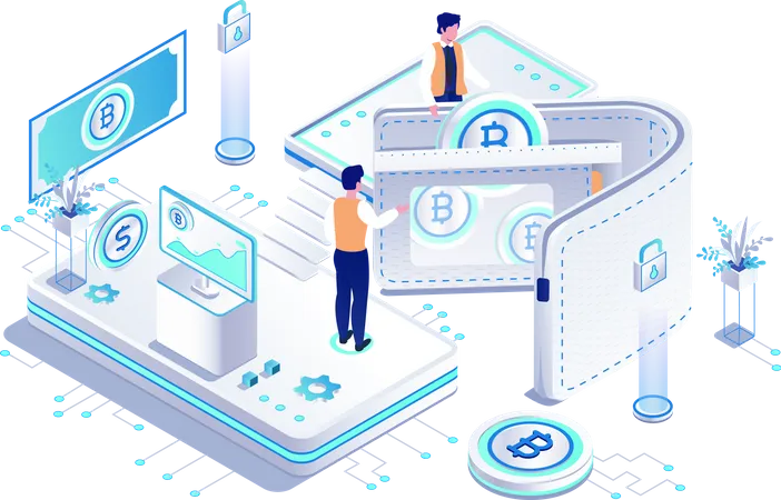 Cryptocurrency Wallet Isometric Vector Illustration