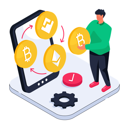 Cryptocurrency Wallet App  Illustration