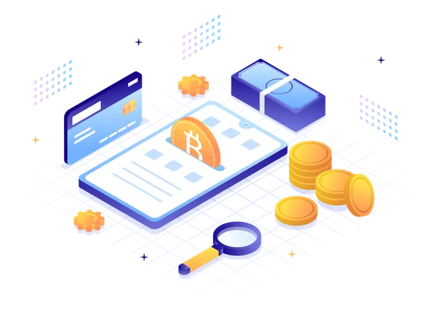 Cryptocurrency Wallet Application Illustration
