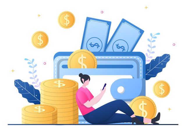 Cryptocurrency Wallet Application Illustration