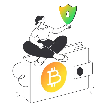 Cryptowallet safe  Illustration