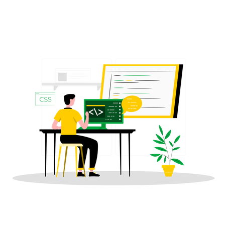 CSS developer testing code  Illustration