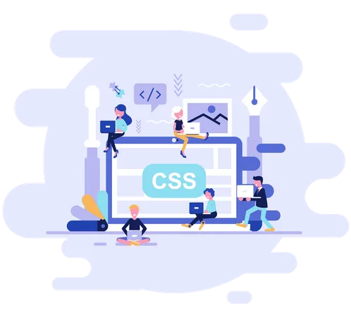 CSS-Entwickler arbeiten am Projekt  Illustration