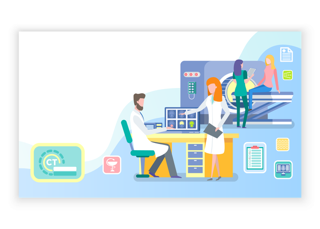 CT Computed Tomography Scanning Clinic  Illustration