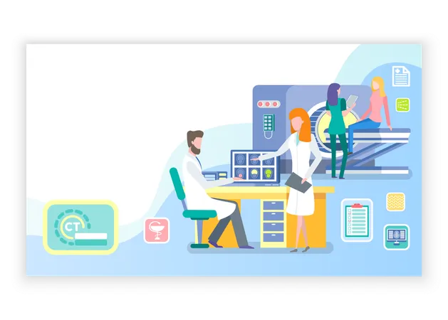 CT Computed Tomography Scanning Clinic  Illustration