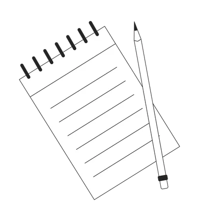 Cuaderno con lápiz  Ilustración