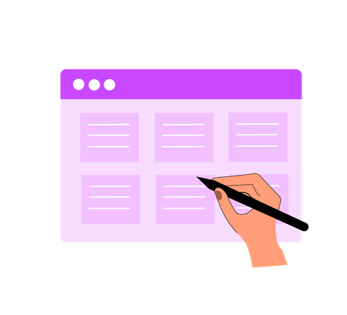Cuadrícula de contenido web  Ilustración