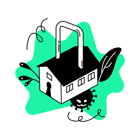 Cuarentena en casa  Ilustración