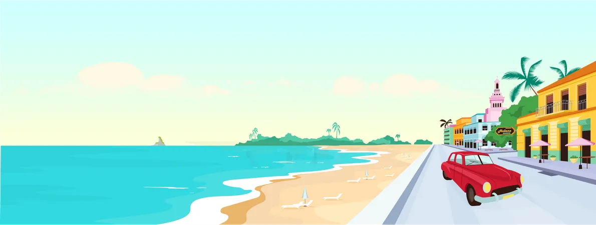 Cuba beaches  Illustration