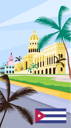 Cuba national capitol Illustration