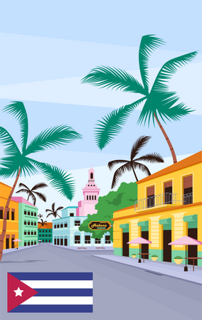 Cuban old street  Illustration