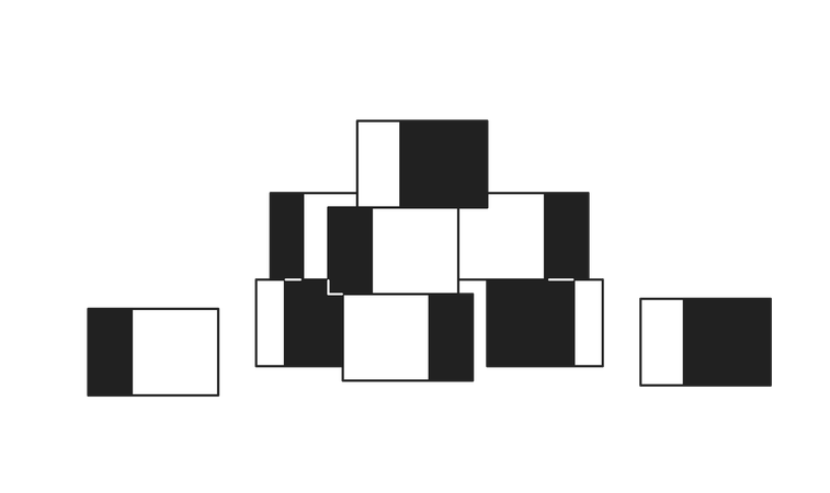 Cubes in kindergarten monochrome flat vector object  イラスト