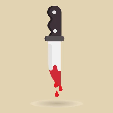 Cuchillo con goteo de sangre  Ilustración