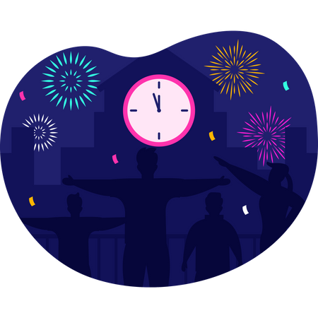 Cuenta regresiva de año nuevo  Ilustración