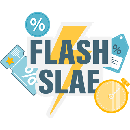 Cuenta regresiva de venta flash  Ilustración