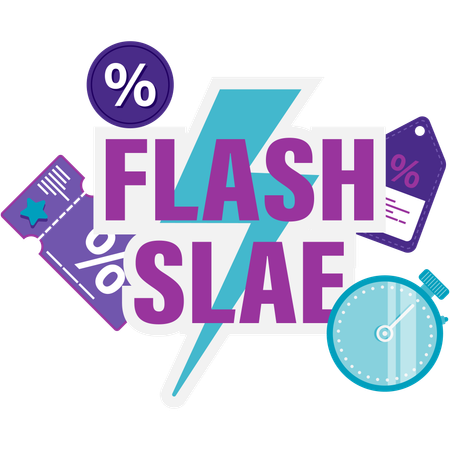 Cuenta regresiva de venta flash  Ilustración