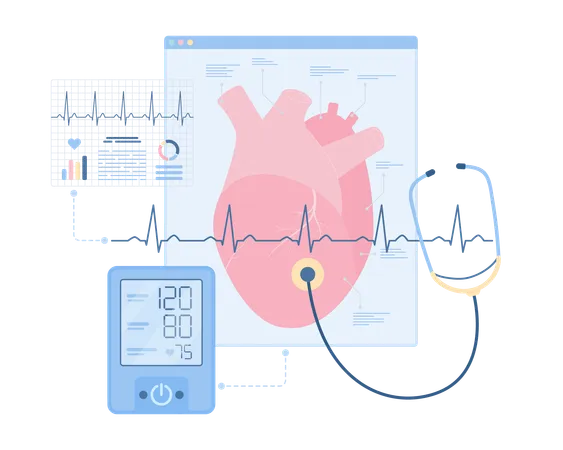 Cuidados cardiovasculares e saúde do coração  Ilustração