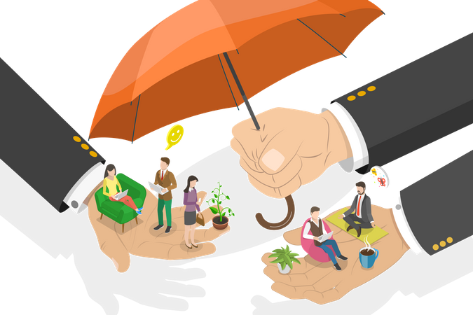 Cuidados com funcionários e apoio trabalhista  Ilustração