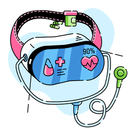 Saúde por meio de VR  Ilustração