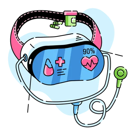 Saúde por meio de VR  Ilustração